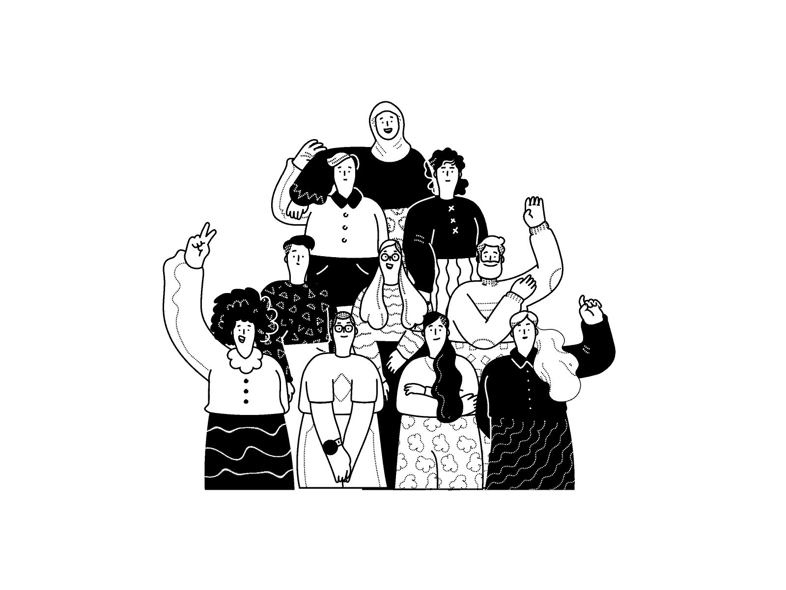 Team illustration animation